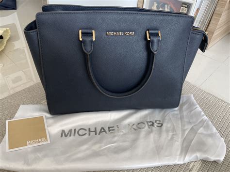 michael michael kors selma large east west satchel navy gold|Michael Kors Selma Satchel/Top Handle Bag Large Bags.